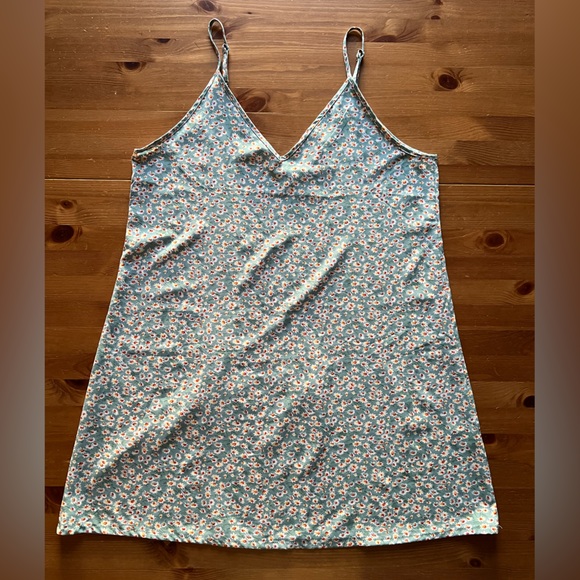 SHEIN Dresses & Skirts - SHEIN Aqua Floral Slip Mini Dress Size XL
